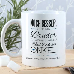 Tasse für den besten Bruder und Onkel mit Ihrem Wunschtext und tollem Spruch
