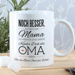 Tasse für die beste Oma mit Spruch und Wunschtext