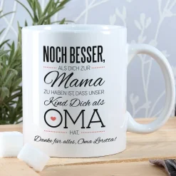 Tasse für die beste Oma mit Spruch und Wunschtext
