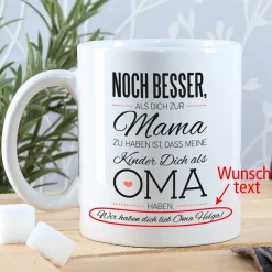 Tasse für die beste Oma mit Spruch und Wunschtext