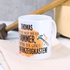 Tasse für Handwerker mit lustigem Spruch und Name
