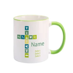 Tasse für kirchliche Anlässe mit Kreuz und Name
