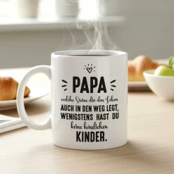 Tasse für Papa mit Spruch wenigstens hast du keine hässlichen Kinder