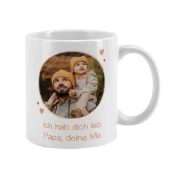 Tasse für Papa zum Vatertag mit Foto & Wunschtext personalisiert | Bär Motiv - du bist unentbärlich