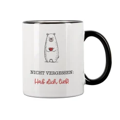 Tasse 'Hab dich lieb' mit Bärenmotiv | Liebevolle Keramiktasse für Partner, Familie & Freunde