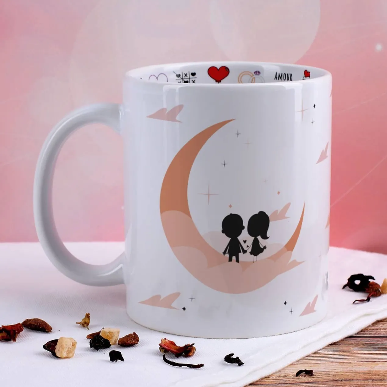 Tasse - I love you to the Moon and back - mit Innenaufdruck