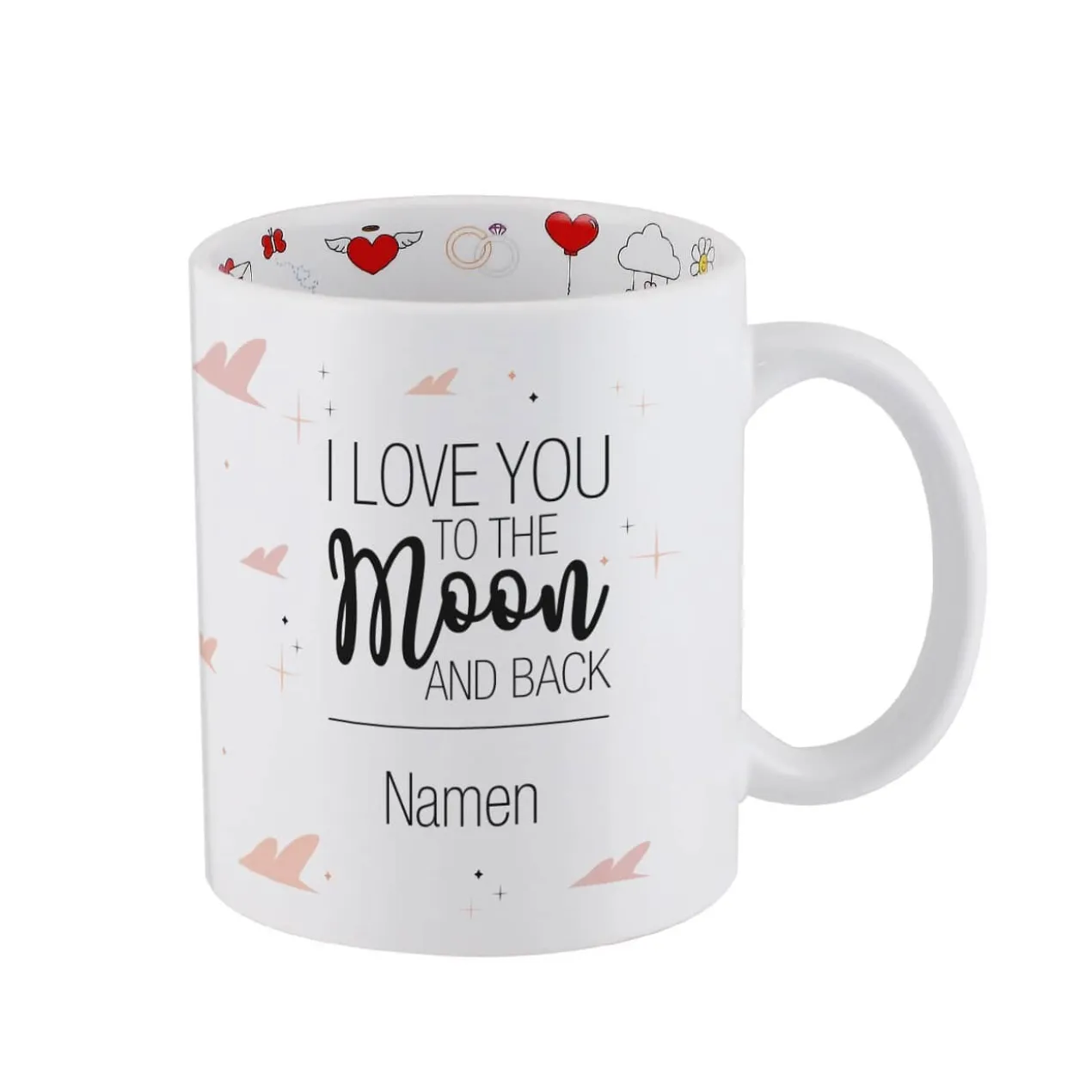 Tasse - I love you to the Moon and back - mit Innenaufdruck