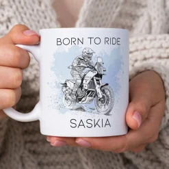 Tasse mit Adventure Reiseenduro Motiven personalisiert, Biker - Geschenk