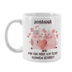 Tasse - Mit dir habe ich echt Schwein gehabt! - für Ihren Lieblingsmenschen