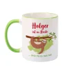 Tasse mit Faultier und Name - Geschenkidee für Rentner