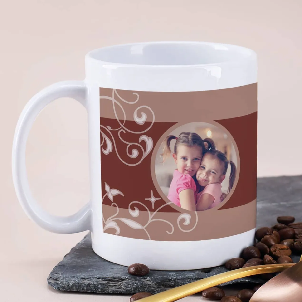 Tasse mit Foto und Text