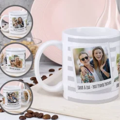 Tasse mit Ihren drei Lieblingsbildern und Wunschtexten