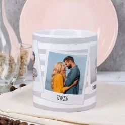 Tasse mit Ihren drei Lieblingsbildern und Wunschtexten