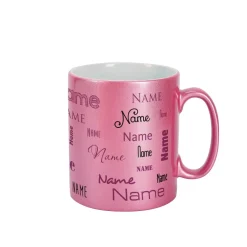 Tasse mit Namensaufdruck in Metallic Pink oder Gold