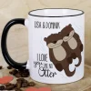 Tasse mit niedlichem Otterpaar "I love you like no Otter" und Ihren Wunschnamen