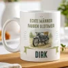 Tasse mit Oldtimer Motorrad Motiv, personalisiert mit Name und Wunschtext | Geschenk für Biker