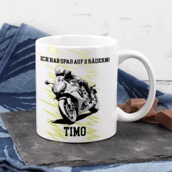 Tasse mit Superbike und Sport Bike Motiven, personalisiert mit Name und Wunschtext | Geschenk für Motorradfahrer