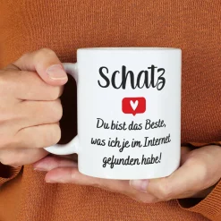 Tasse zum Valentinstag - Du bist das Beste, was ich je im Internet gefunden habe!