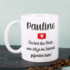 Tasse zum Valentinstag - Du bist das Beste, was ich je im Internet gefunden habe!