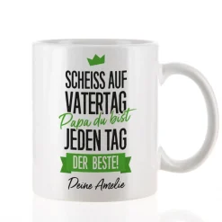 Tasse zum Vatertag - Du bist jeden Tag der Beste! mit Wunschtext