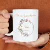 Tasse zur Jugendweihe mit Wildblumenmotiv im Watercolor Stil mit Name und Datum