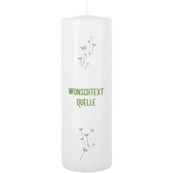 Taufkerze Pusteblume mit Name, Datum und Taufspruch
