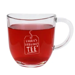Teeglas graviert mit Lieblingstee Motiv und Name