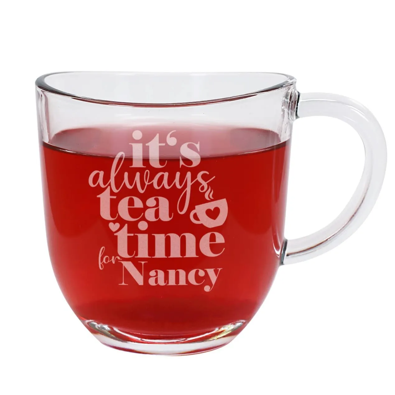 Teeglas - it's always tea time for - mit Namensgravur