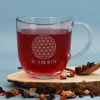 Teeglas - Lebensblume - mit Wunschtext graviert