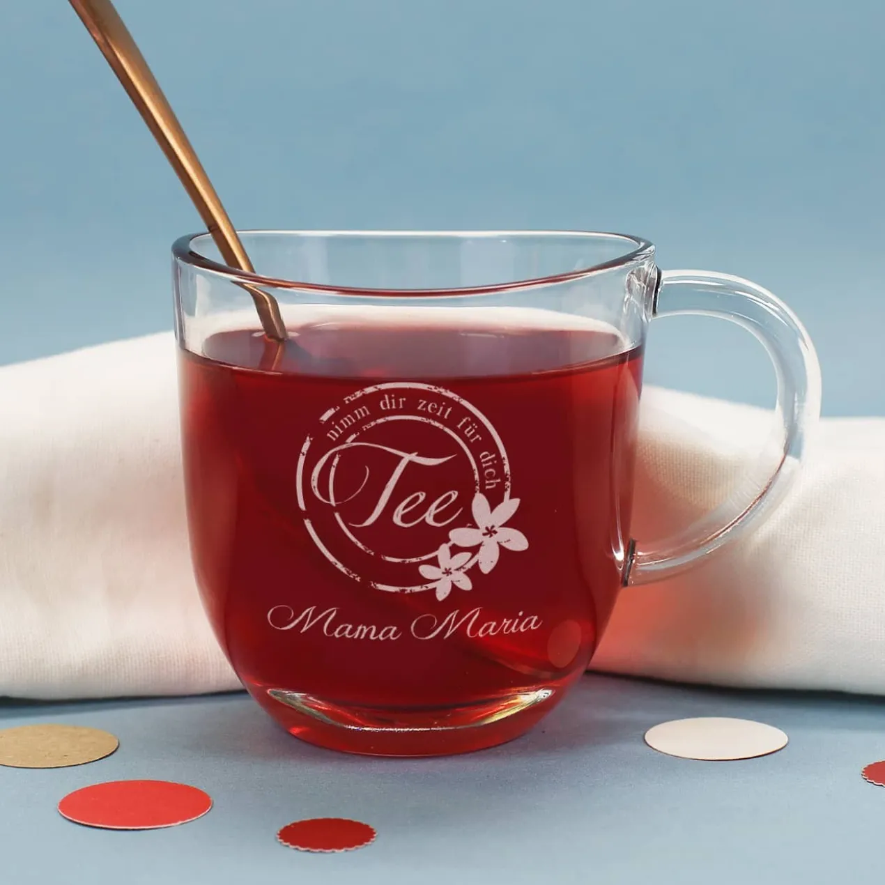 Teeglas - Nimm dir Zeit für dich - mit Name