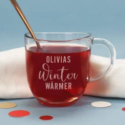 Teeglas - Winter Wärmer - mit Name graviert