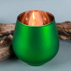Teelichthalter zu Ramadan mit Gravur 'Eid Mubarak' | Windlicht aus Glas | Rot oder Grün