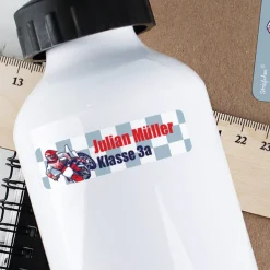 100 teiliges Schulaufkleberset mit Motorrad-Motiv, Name und Text