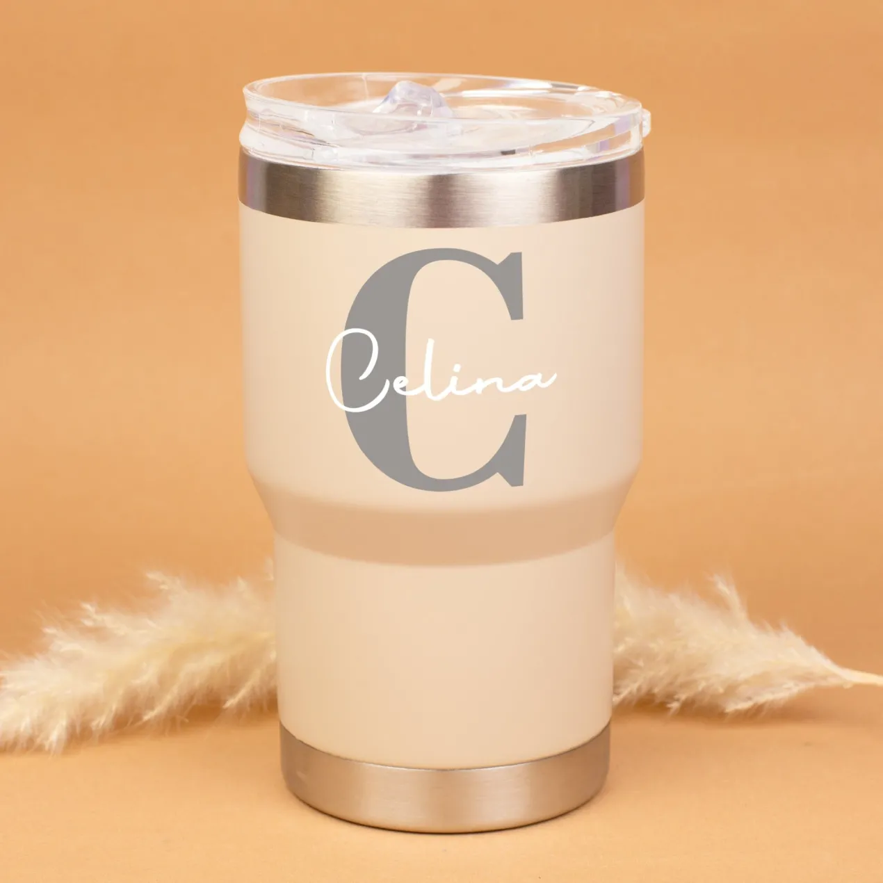 Thermobecher personalisiert mit Initiale & Name | Coffee to Go Becher aus Edelstahl & Keramik