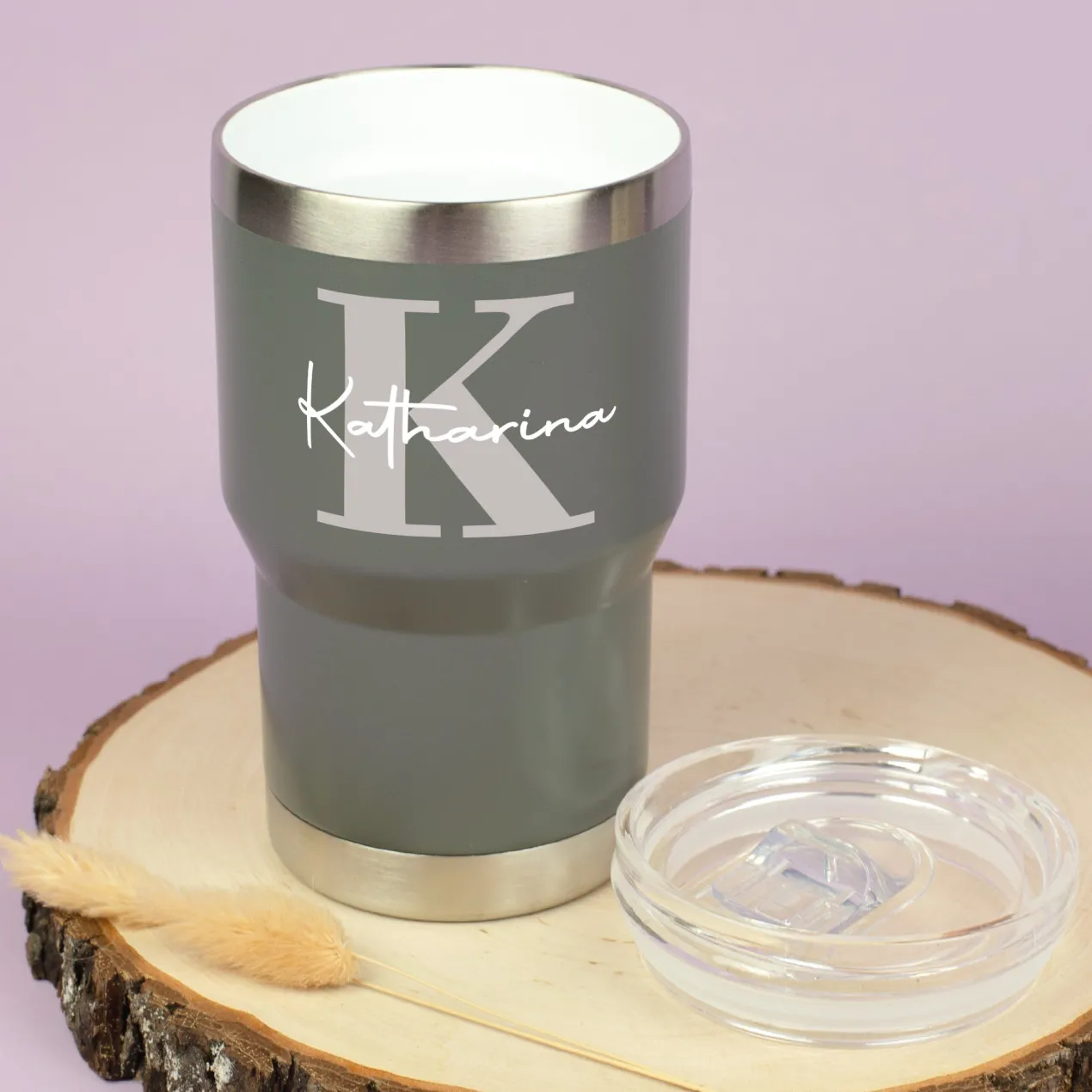 Thermobecher personalisiert mit Initiale & Name | Coffee to Go Becher aus Edelstahl & Keramik