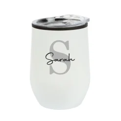 Thermobecher personalisiert mit Initiale & Name in schwarz oder weiß | Coffee to go Becher als Geschenk