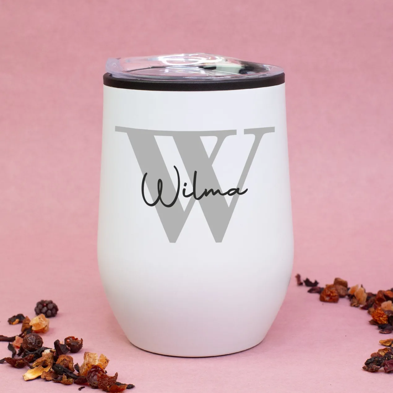 Thermobecher personalisiert mit Initiale & Name in schwarz oder weiß | Coffee to go Becher als Geschenk