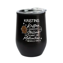 Thermobecher personalisiert mit Name und Spruch | Schwarz oder weiß | Coffee to go Becher als Geschenk