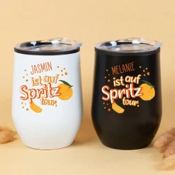 Thermobecher 'Spritztour' personalisiert mit Name | Geschenk für Freundinnen & JGA mit Farbauswahl