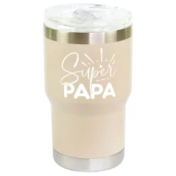 Thermobecher Super Papa aus Edelstahl & Keramik | Coffee to Go Geschenk zum Vatertag & Geburtstag