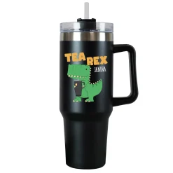 Thermobecher XXL personalisiert mit Name | Tea Rex & Coffee Saurus | 1,2 Liter Cup