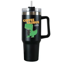 Thermobecher XXL personalisiert mit Name | Tea Rex & Coffee Saurus | 1,2 Liter Cup