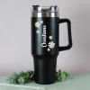 Thermobecher XXL personalisiert mit Name | Blumen Motiv | Thermo Cup 1,2 Liter