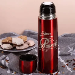 Thermosflasche graviert mit Punsch-Motiv und Name