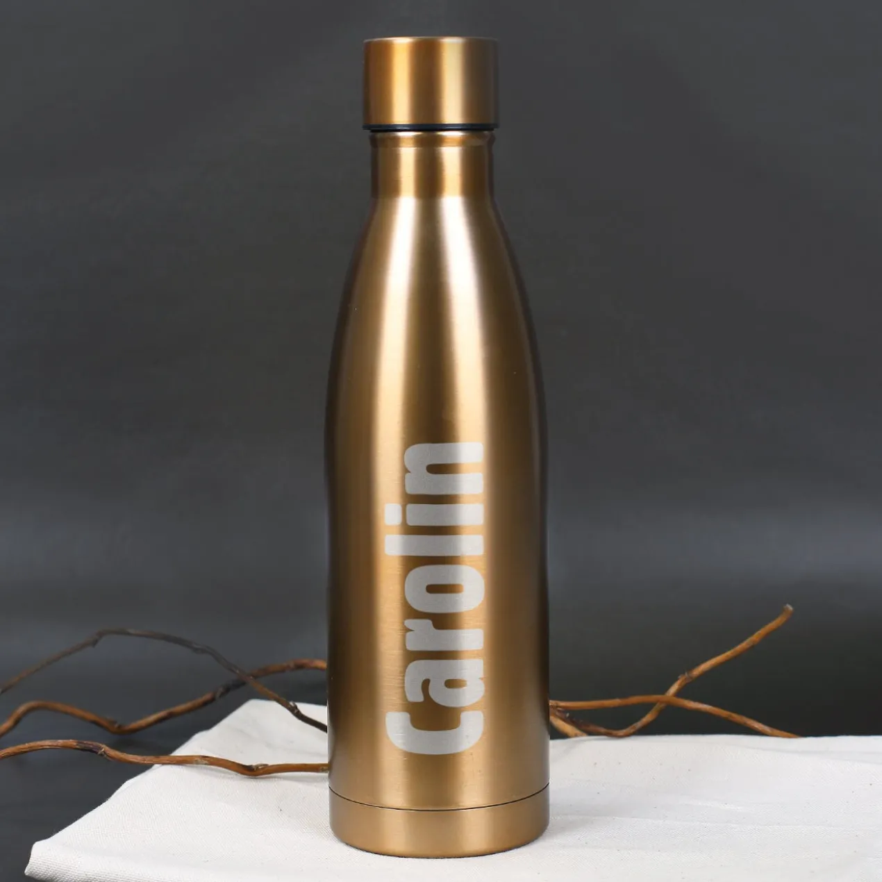 Thermosflasche in zwei Farben mit Ihrem Wunschnamen