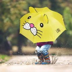 Tierischer Regenschirm für Kinder - Panda, Katze oder Frosch - mit Name