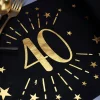 Tischläufer aus Vlies zum 40. Geburtstag - schwarz/gold