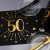 Tischläufer aus Vlies zum 50. Geburtstag - schwarz/gold