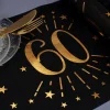 Tischläufer aus Vlies zum 60. Geburtstag - schwarz/gold