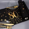 Tischläufer aus Vlies zum 80. Geburtstag - schwarz/gold